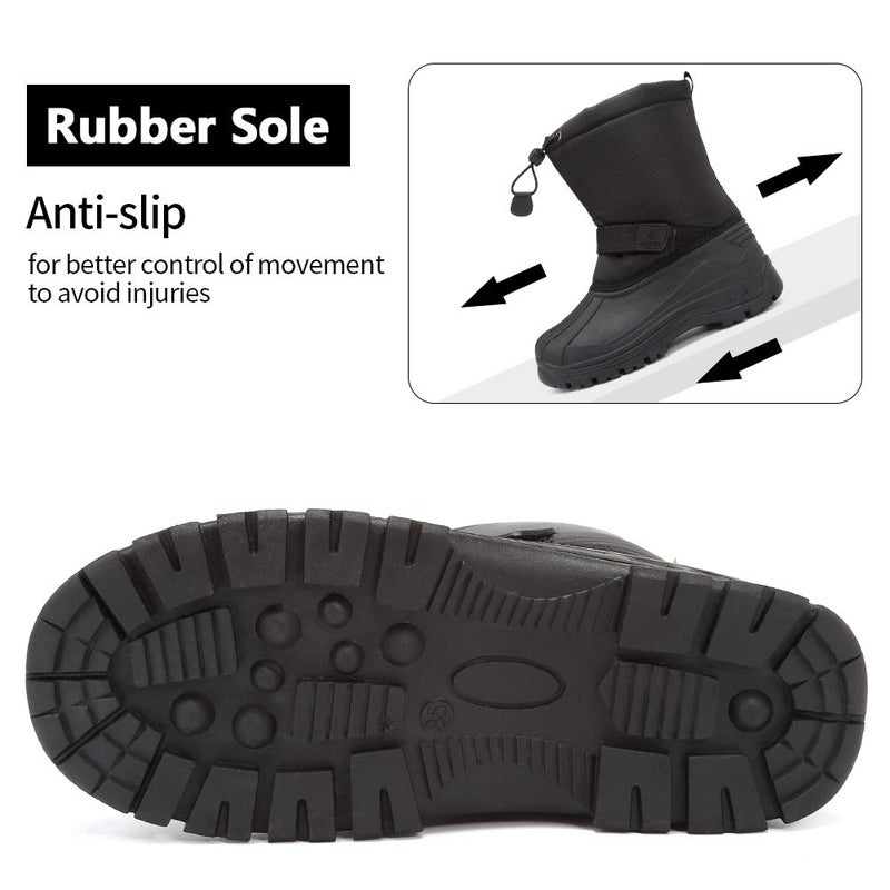 CIOR Kids Snow Boots for Boys Girls Toddler Winter Outdoor Boots Waterproof with Fur Lined(Toddler/Little Kids/Big Kid) TX1-Black-8.5 - Image 5